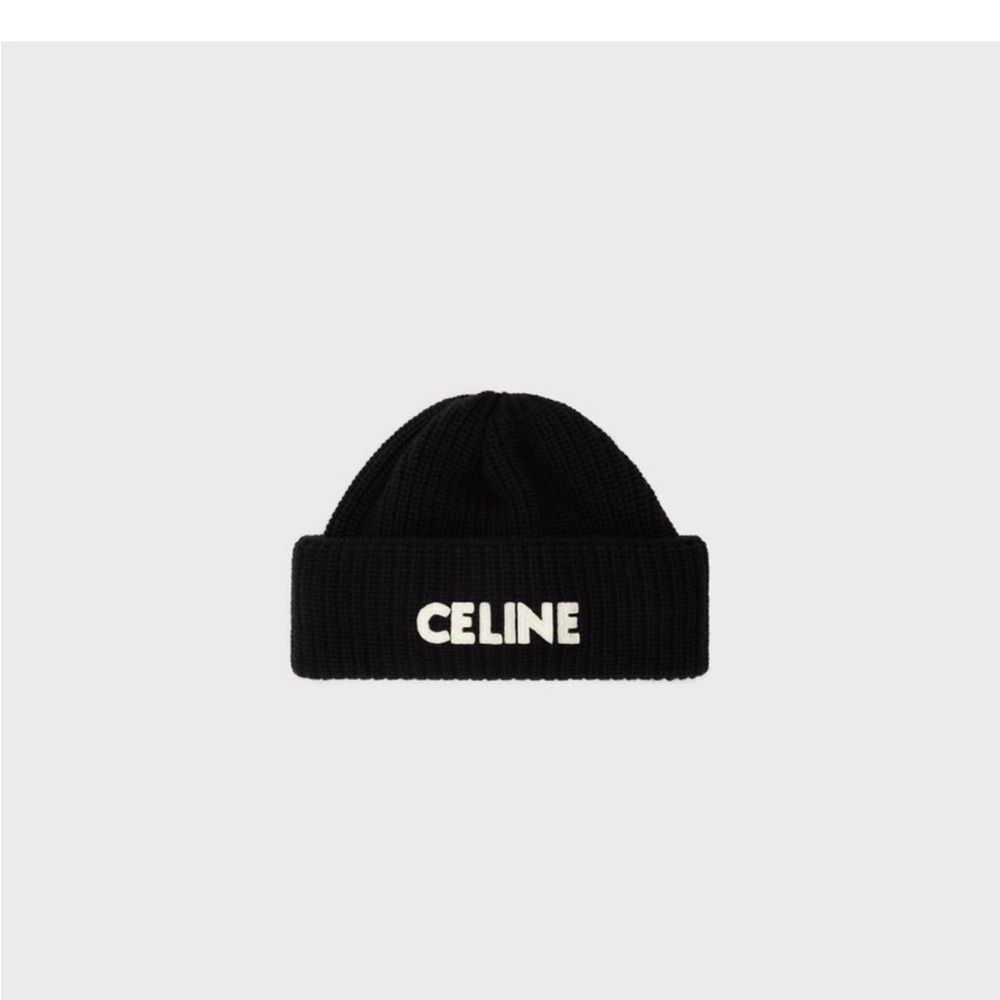CELINE beanie ribbed wool